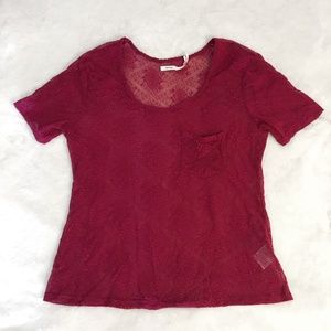 Hot Pink Lace/See Through Shirt Kimchi Blue